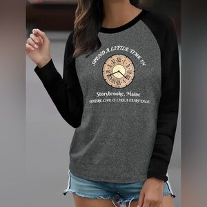 Once Upon a Time Storybrooke Maine Clock Graphic Tee - Black size small